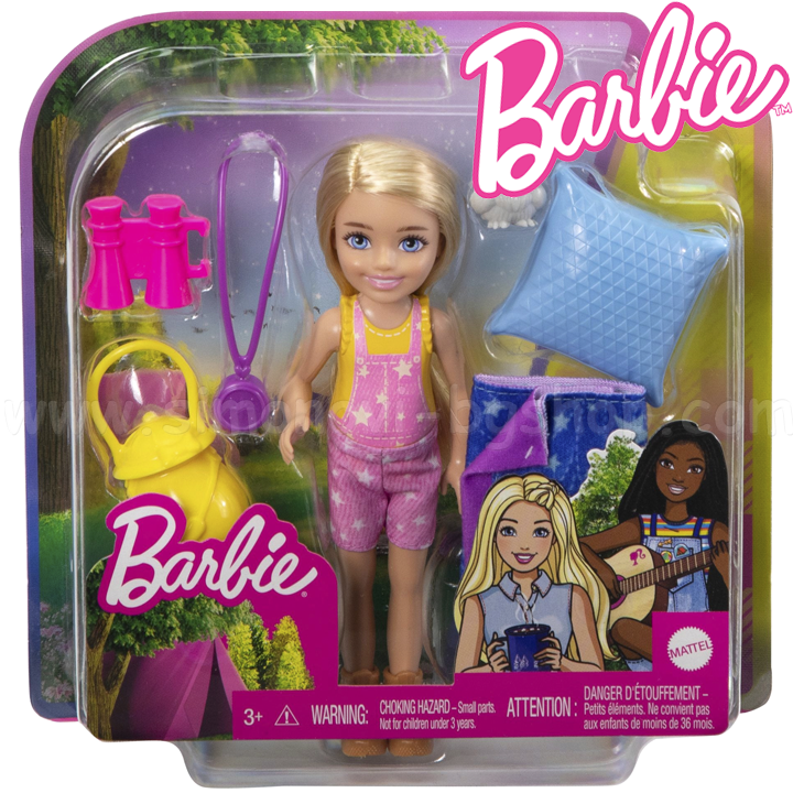 * Barbie Chelsea Păpușă Barbie Chelsea pentru camping cu animalu