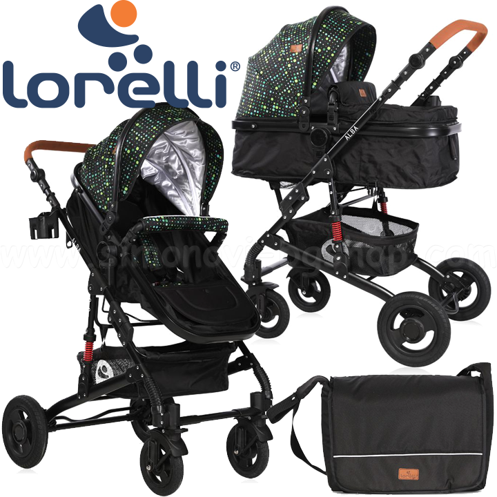 * 2020 Lorelli Premium Alba Combi Stroller Black Circles