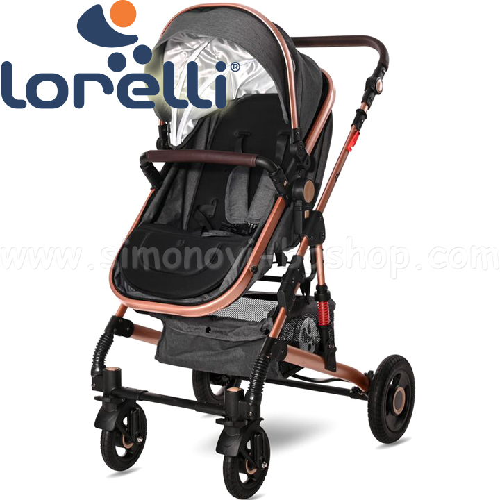 2022 Lorelli Premium 2in1 Combination Stroller Alba Set Luxe Black 10021472186D