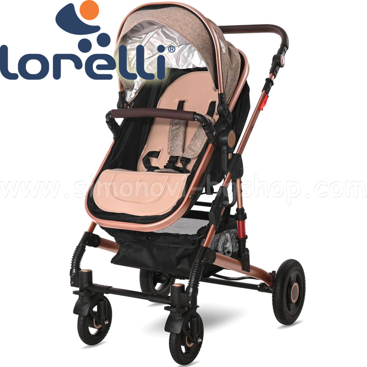 2022 Lorelli Premium 2in1 Combination Stroller Alba Set Pearl Beige 10021472182D