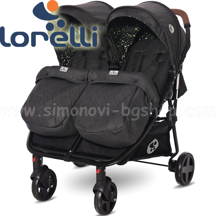 2021 Lorelli Premium Twin stroller Duo Black Circles 10012542053