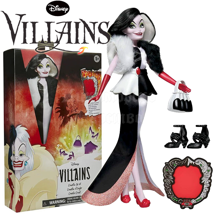 * 2022 Barbie Disney Villains Cruella de Vil Villain Doll F4563