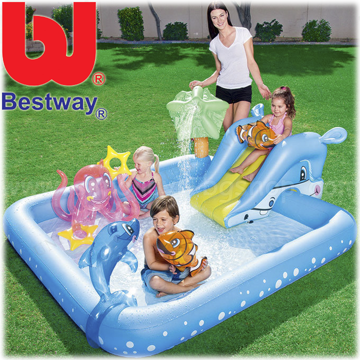 * Bestway Inflatable center with slide "Sea color" 53052