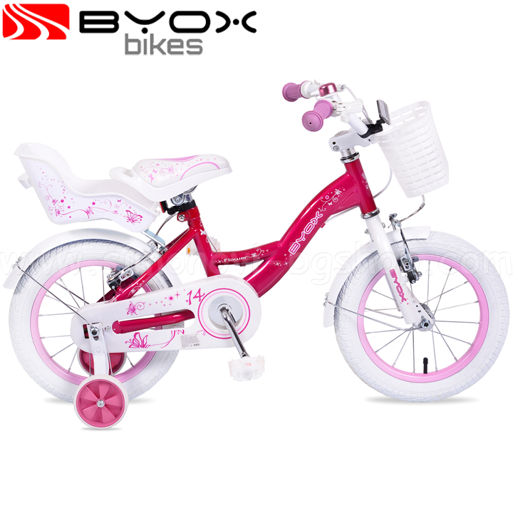 *Byox Bikes   14" FLOWER PINK