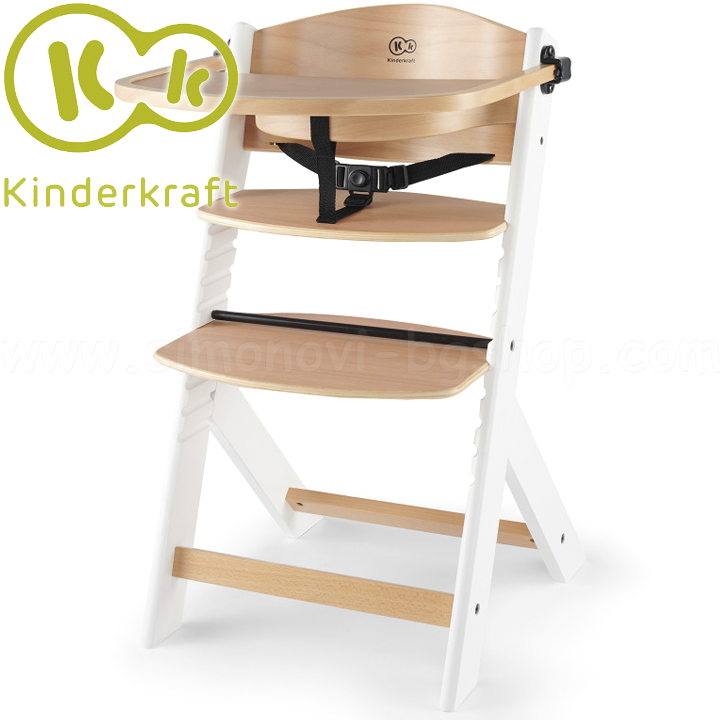 * Scaun înalt KinderKraft ENOCK Wood/White