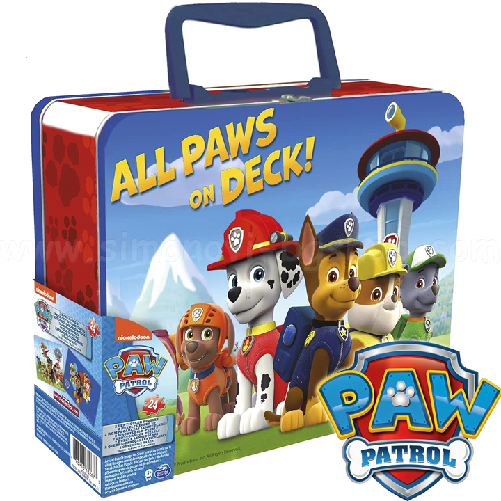 Paw Patrol Puzzle 24h. Puzzle într-o cutie metalică Dog Patrol 6033095